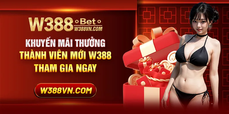 Khuyến mãi thưởng thành viên mới W388 – Tham gia ngay